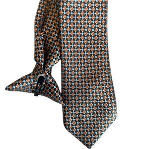 George Multicolor Geometric Clip On Tie